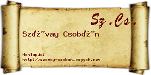 Szávay Csobán névjegykártya